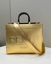 Kitlife Fendi Sunshine Medium Gold laminated leather shopper - 35x31x17cm - 1