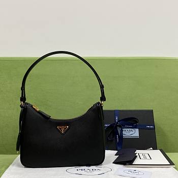 Kitlife Prada Re Edition Saffiano Leather Black Bag - 23x17x6.5