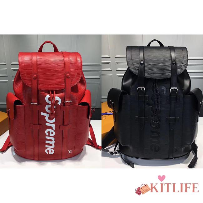 Kitlife Louis Vuitton Supreme Christopher PM Backpack Epi Leather - M53414 - 47cm - 1