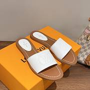 Kitlife Louis Vuitton Lock It Flat Mule Grained Calf Leather - White/Brown/Black - 4