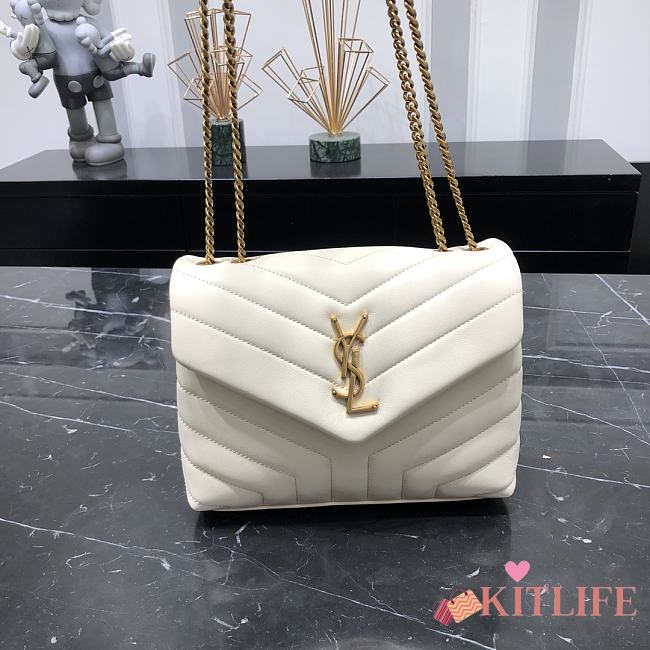 Kitlife YSL LOULOU Small Chain Bag Matelasse Gold And Silver Hardware - 23x17x9cm - 1