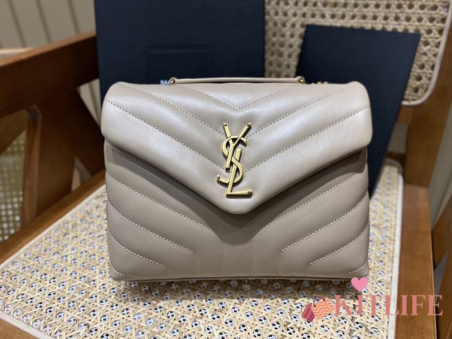 Kitlife YSL Loulou bag beige Small gold and silver harware - 494699 - 24x18x9cm - 1