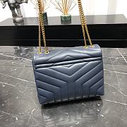 Kitlife YSL Loulou SMALL CHAIN BAG IN MATELASSÉ Navy Gold and Silver - 23 X 17 X 9 CM - 2