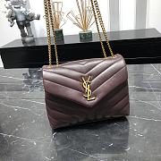 Kitlife YSL LOULOU SMALL CHAIN BAG BURGUNDY GOLD AND SILVER HARDWARE - 24cm x 17cm x 9cm - 5