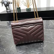 Kitlife YSL LOULOU SMALL CHAIN BAG BURGUNDY GOLD AND SILVER HARDWARE - 24cm x 17cm x 9cm - 4