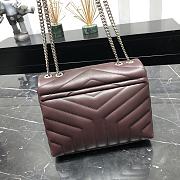 Kitlife YSL LOULOU SMALL CHAIN BAG BURGUNDY GOLD AND SILVER HARDWARE - 24cm x 17cm x 9cm - 2