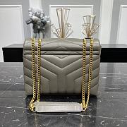 Kitlife YSL Loulou SMALL CHAIN BAG IN MATELASSÉ Grey Gold and Silver - 23 X 17 X 9 CM - 5