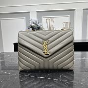 Kitlife YSL Loulou SMALL CHAIN BAG IN MATELASSÉ Grey Gold and Silver - 32 X 22 X 12 CM - 1