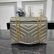 Kitlife YSL Loulou SMALL CHAIN BAG IN MATELASSÉ Grey Gold and Silver - 32 X 22 X 12 CM - 4