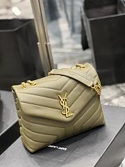 Kitlife YSL Loulou SMALL CHAIN BAG IN MATELASSÉ Grey Khaki - 23 X 17 X 9 CM - 3