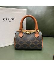Kitlife Celine MINI BOSTON BAG IN TRIOMPHE CANVAS - 14 X 9.5 X 8 CM - 1