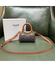 Kitlife Celine MINI BOSTON BAG IN TRIOMPHE CANVAS - 14 X 9.5 X 8 CM - 3