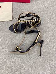 KITLIFE VALENTINO ROCKSTUD NO LIMIT SANDAL IN METALLIC NAPPA 100MM - 4