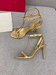 KITLIFE VALENTINO ROCKSTUD NO LIMIT SANDAL IN METALLIC NAPPA 100MM - 5
