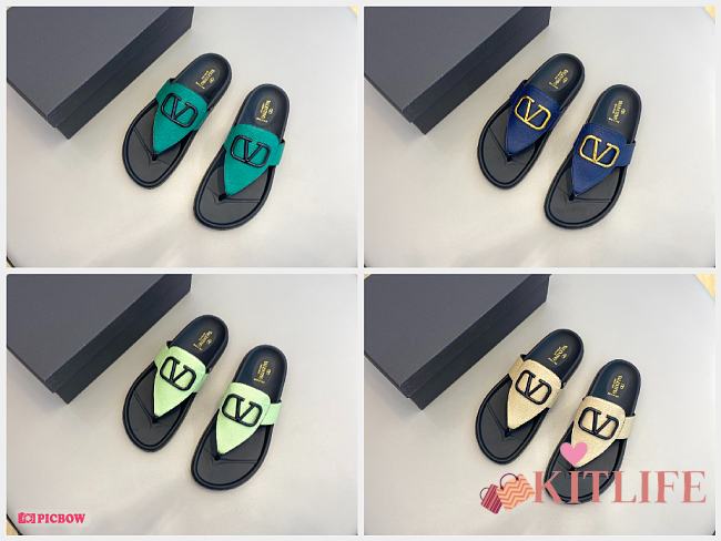 KITLIFE VALENTINO LEATHER THONG SANDAL - 1