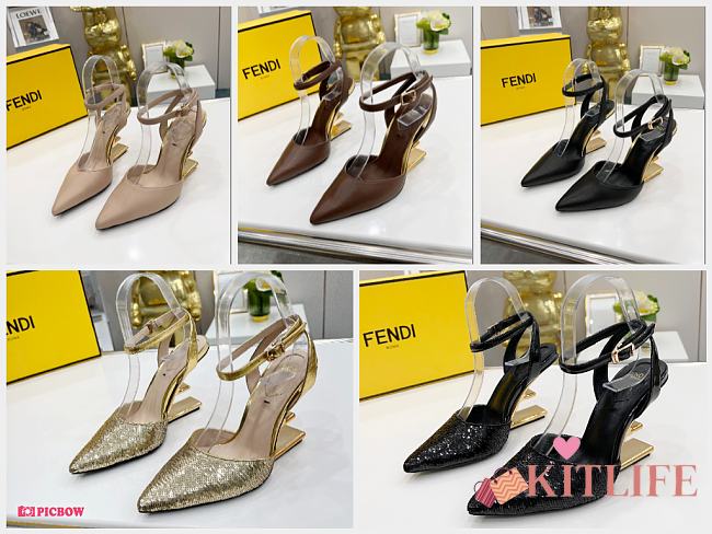Kitlife Fendi First high-heeled slingbacks 5 colors - 1