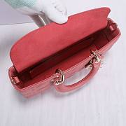 Kitlife Dior Lady D-JOY BAG Dusty Coral Pink Cannage Lambskin - 26 x 13.5 x 5 cm - 4