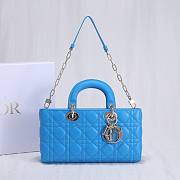 Kitlife Dior Lady D-JOY BAG Dusty Coral Blue Cannage Lambskin - 26 x 13.5 x 5 cm - 1