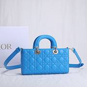 Kitlife Dior Lady D-JOY BAG Dusty Coral Blue Cannage Lambskin - 26 x 13.5 x 5 cm - 2