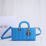 Kitlife Dior Lady D-JOY BAG Dusty Coral Blue Cannage Lambskin - 26 x 13.5 x 5 cm - 3