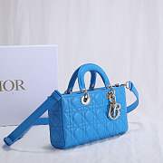 Kitlife Dior Lady D-JOY BAG Dusty Coral Blue Cannage Lambskin - 26 x 13.5 x 5 cm - 6