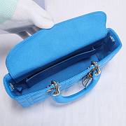 Kitlife Dior Lady D-JOY BAG Dusty Coral Blue Cannage Lambskin - 26 x 13.5 x 5 cm - 5