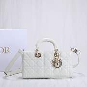 Kitlife Dior Lady D-JOY BAG Dusty Coral White Cannage Lambskin - 26 x 13.5 x 5 cm - 4