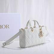 Kitlife Dior Lady D-JOY BAG Dusty Coral White Cannage Lambskin - 26 x 13.5 x 5 cm - 2