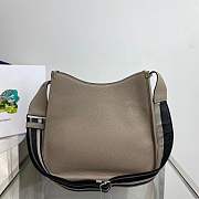 Kitlife Prada Clay Gray Leather Hobo Bag - 30x28x12 cm - 4