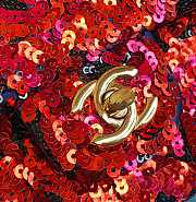 Kitlife Chanel Sequin Red Flap Bag - 15.5x25.5x6.5 cm - 2