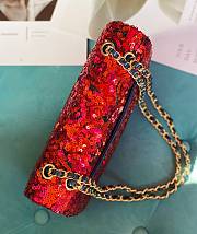 Kitlife Chanel Sequin Red Flap Bag - 15.5x25.5x6.5 cm - 5