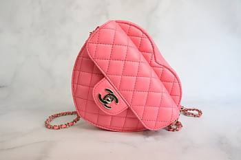 Kitlife Chanel Heart Pink Bag Lambskin - AS3191 - 18x16.5x6.5