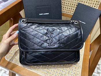 Kitlife YSL Niki Medium Black Bag - 28x20.5x8.5cm