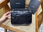 KITLIFE YSL NIKI BABY CHAIN BAG IN CRINKLED VINTAGE BLACK LEATHER - 21 X 16 X 7,5 CM - 3