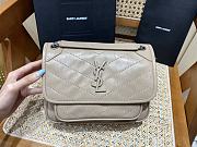 KITLIFE YSL NIKI BABY CHAIN BAG IN CRINKLED VINTAGE BEIGE LEATHER - 21 X 16 X 7,5 CM - 1