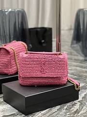 KITLIFE YSL NIKI CHAIN BAG IN PINK RAFFIA - SIZE 22 AND 28 CM - 2