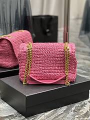 KITLIFE YSL NIKI CHAIN BAG IN PINK RAFFIA - SIZE 22 AND 28 CM - 3