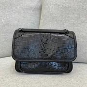 KITLIFE YSL NIKI BABY CHAIN BAG IN BLACK CROCODILE-EMBOSSED LEATHER - 21 X 16 X 7.5 CM - 1