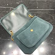 KITLIFE YSL NIKI MEDIUM CHAIN BAG IN DEEP GREEN SUEDE - 28 X 20 X 8,5 CM - 3