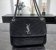 KITLIFE YSL NIKI MEDIUM CHAIN BAG IN BLACK SUEDE - 28 X 20 X 8,5 CM - 1