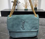 KITLIFE YSL NIKI MEDIUM CHAIN BAG IN DEEP GREEN SUEDE - 28 X 20 X 8,5 CM - 1