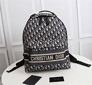 Dior Oblique Backpack canvas blue embroidery – 028A – 35 × 15 × 42 cm - 1