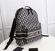 Dior Oblique Backpack canvas blue embroidery – 028A – 35 × 15 × 42 cm - 4
