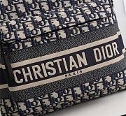 Dior Oblique Backpack canvas blue embroidery – 028A – 35 × 15 × 42 cm - 2