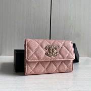 Kitlife Chanel 22s Two-fold Buckle Coin Purse Pink Caviar Leather - 8.5 × 12 × 2.5 cm - 1