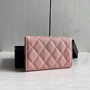 Kitlife Chanel 22s Two-fold Buckle Coin Purse Pink Caviar Leather - 8.5 × 12 × 2.5 cm - 4