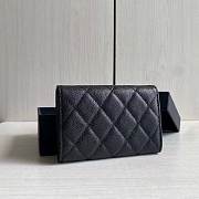 Kitlife Chanel 22s Two-fold Buckle Coin Purse Black Caviar Leather - 8.5 × 12 × 2.5 cm - 5