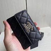 Kitlife Chanel 22s Two-fold Buckle Coin Purse Black Caviar Leather - 8.5 × 12 × 2.5 cm - 4