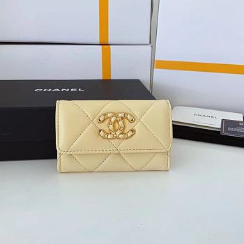 Kitlife Chanel 19 Coin Flip Wallet Yellow - 8.5 × 12 × 2.5 cm