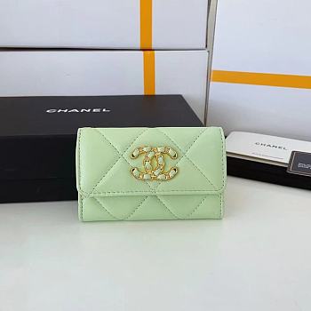 Kitlife Chanel 19 Coin Flip Wallet Light Green - 8.5 × 12 × 2.5 cm